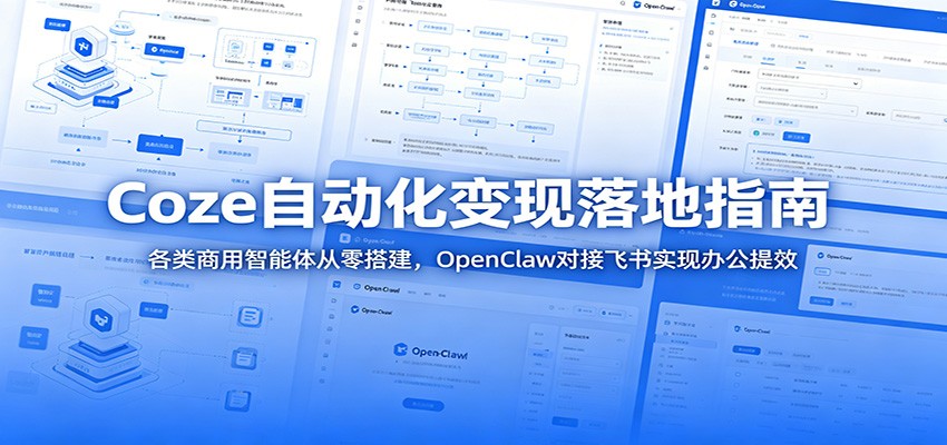 Coze自动化变现落地指南:各类商用智能体从零搭建,OpenClaw对接飞书实现办公提效-创业资源网
