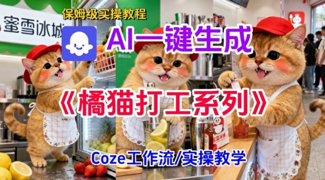 Coze扣子工作流一键生成胖橘猫打工短视频,保姆级实操搭建教学-创业资源网