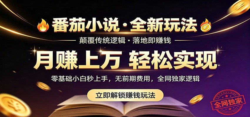 番茄小说5月最新独家玩法，稳定落地实测月入过万！-创业资源网