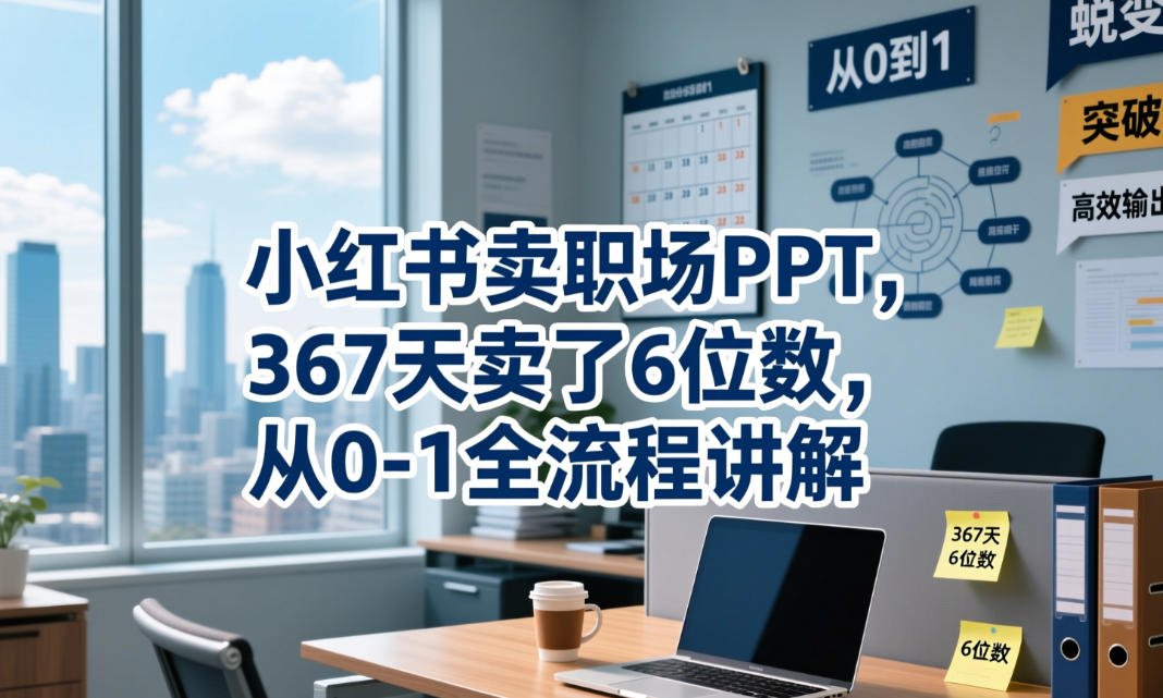 小红书卖职场PPT，367天卖了6位数，从0-1全流程讲解-创业资源网