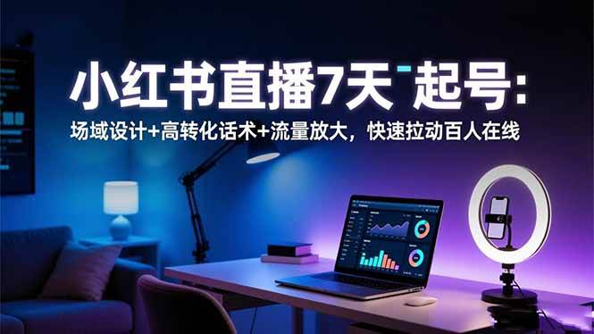 （16537期）小红书直播7天起号：场域设计+高转化话术+流量放大，快速拉动百人在线-创业资源网