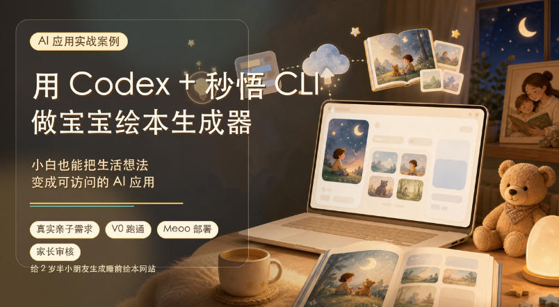 AI应用实战案例,用Codex+秒悟CLl做宝宝绘本生成器,小白也能把生活想法变成可访问的AI应用-创业资源网