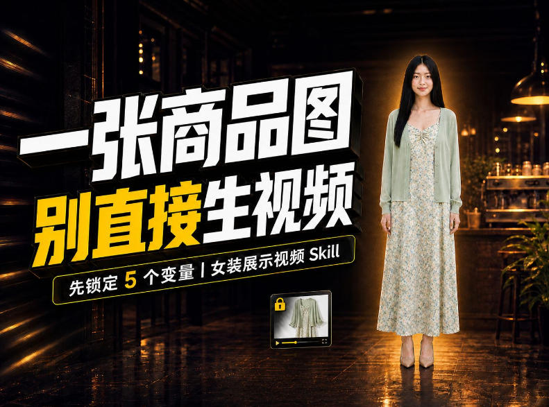女装AI视频总翻车?问题不在提示词,女装展示视频Skill先锁定5个变量!-创业资源网