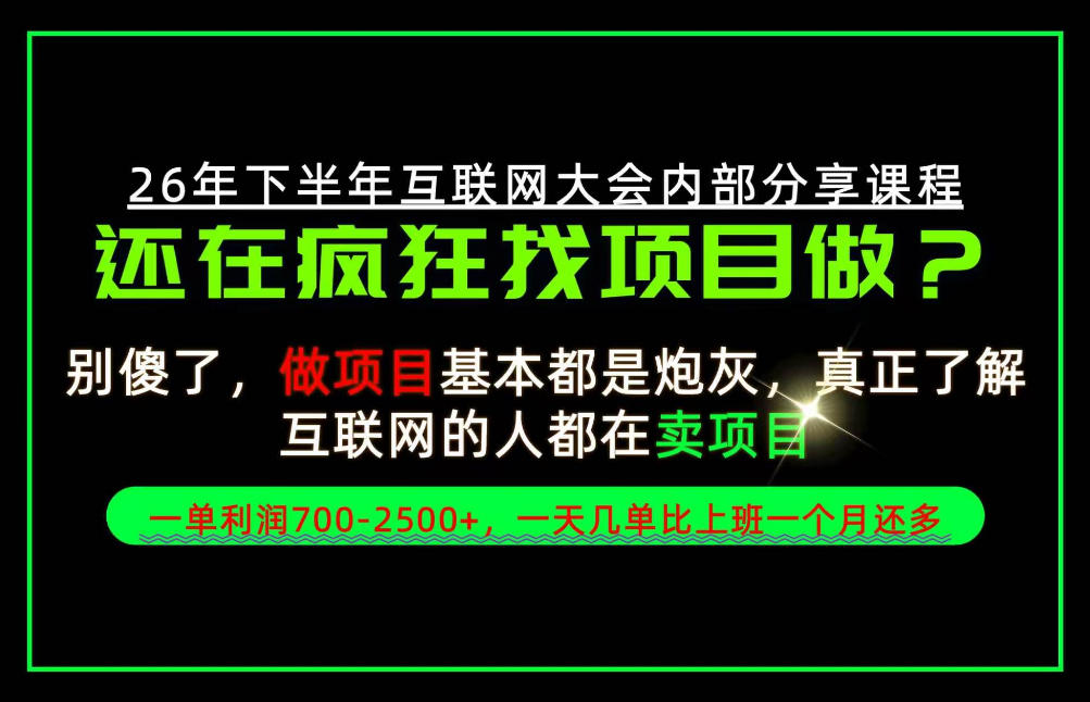 请不要再疯狂的找项目了！卖项目一单700-2.5k+不香吗？当天上手，当天变现！【揭秘】-创业资源网