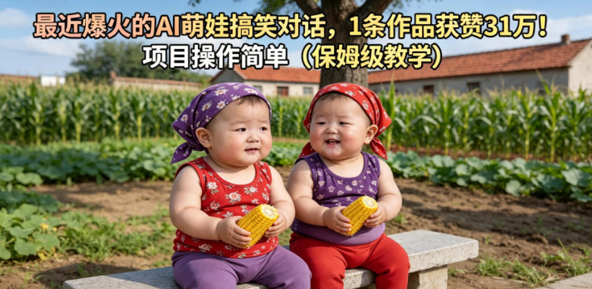 最近爆火的AI萌娃搞笑对话，1条作品获赞31W，项目操作简单（保姆级教学）-创业资源网