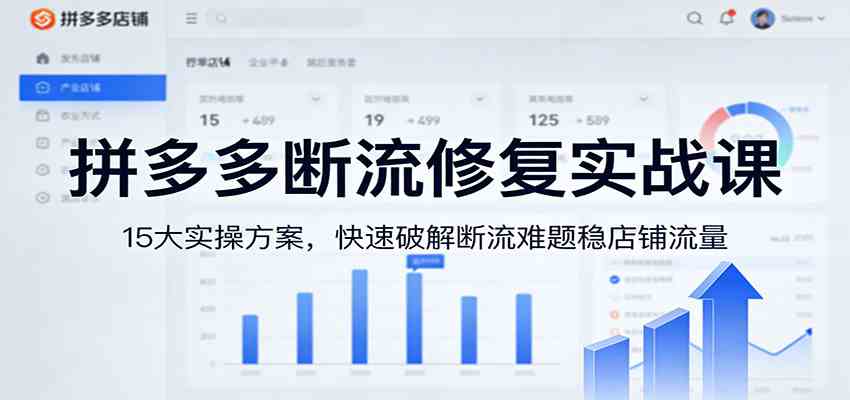 拼多多断流修复实战课：15大实操方案，快速破解断流难题稳店铺流量-创业资源网