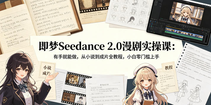 即梦Seedance 2.0漫剧实操课：有手就能做，从小说到成片全教程，小白零门槛上手-创业资源网