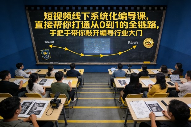 短视频线下系统化编导课,直接帮你打通从0到1的全链路,手把手带你敲开编导行业大门-创业资源网