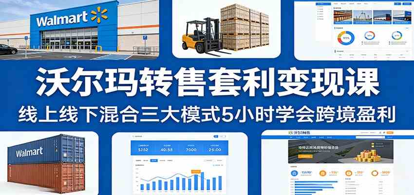 沃尔玛转售套利变现课：线上线下混合三大模式5小时学会跨境盈利-创业资源网
