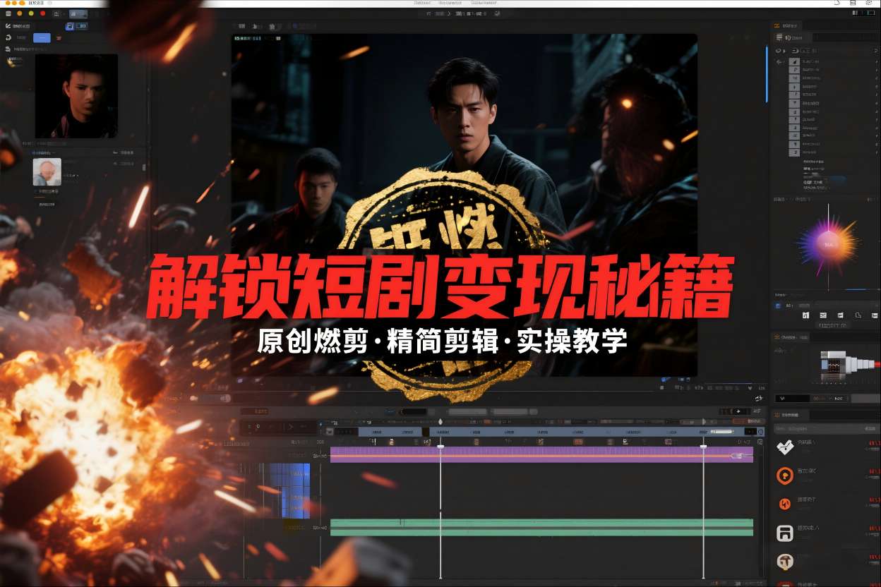 短剧拉新之原创燃剪精简剪辑实操课，解锁短剧变现秘籍-创业资源网