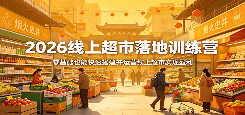 2026线上超市落地训练营,零基础也能快速搭建并运营线上超市实现盈利-创业资源网