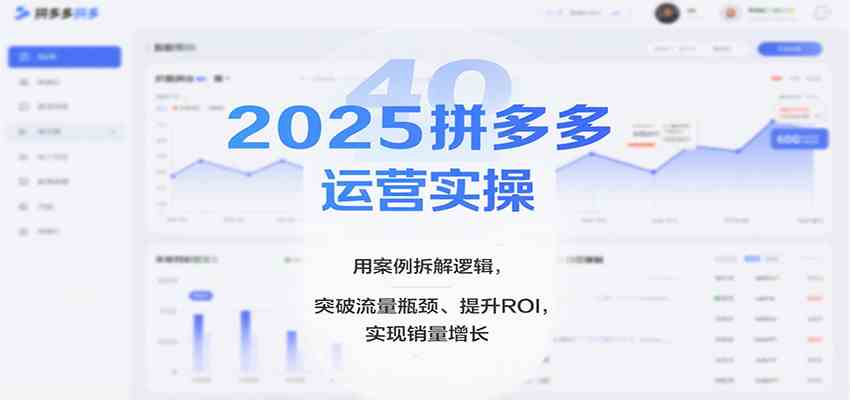 2025拼多多运营实操，用案例拆解逻辑，突破流量瓶颈、提升ROI，实现销量增长（更新）-创业资源网