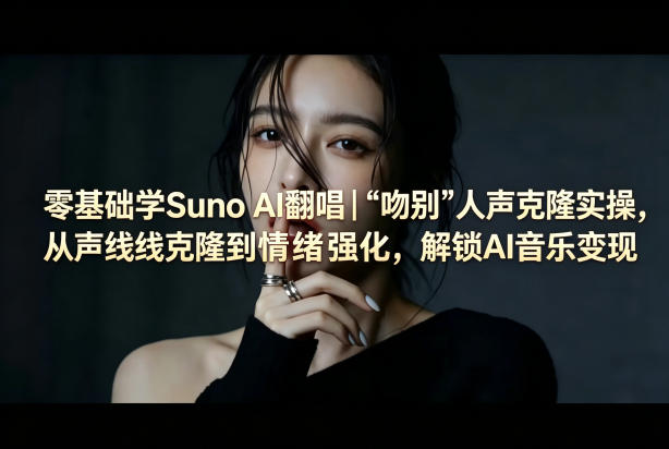 零基础学Suno AI翻唱｜《吻别》人声克隆实操，从声线克隆到情绪强化，解锁AI音乐变现-创业资源网