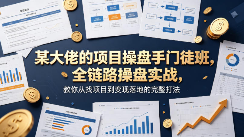 某大佬的项目操盘手门徒班，全链路操盘实战，教你从找项目到变现落地的完整打法-创业资源网