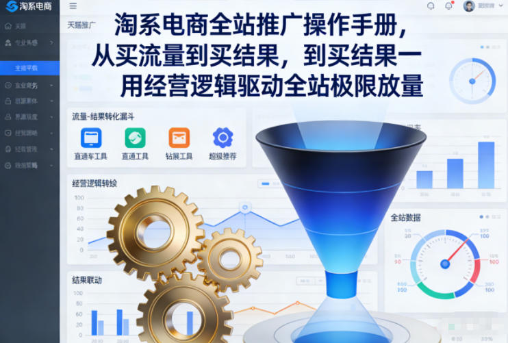 淘系电商全站推广操作手册，从买流量到买结果一用经营逻辑驱动全站极限放量-创业资源网