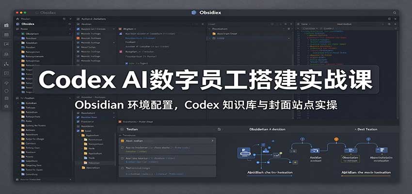 Codex AI数字员工搭建实战课：Obsidian 环境配置，Codex 知识库与封面站点实操-创业资源网