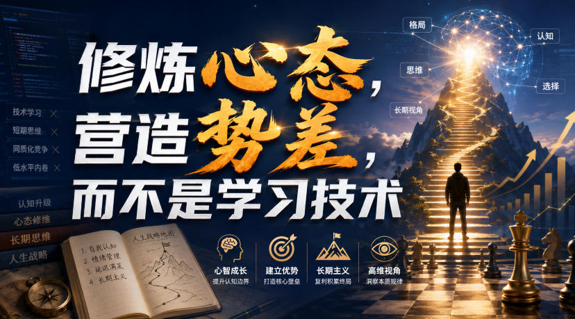 付费文章：修炼心态，营造势差，而不是学习技术-创业资源网