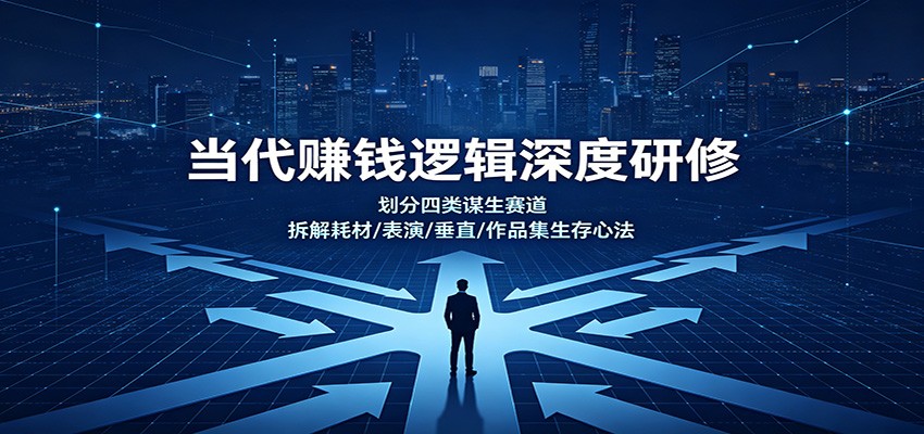 当代赚钱逻辑深度研修：划分四类谋生赛道，拆解耗材/表演/垂直/作品集生存心法-创业资源网
