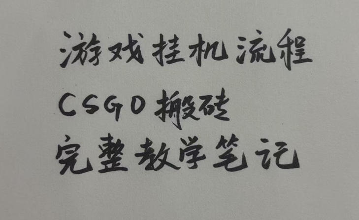 游戏挂G全流程笔记分享,CSGO游戏搬砖,小白看了当天学会见收益【揭秘】-创业资源网