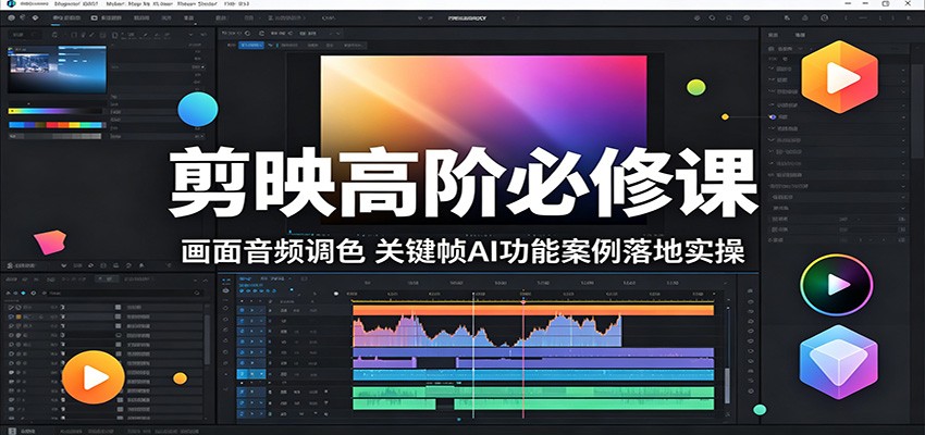 剪映高阶必修课：画面音频调色，关键帧AI功能案例落地实操-创业资源网
