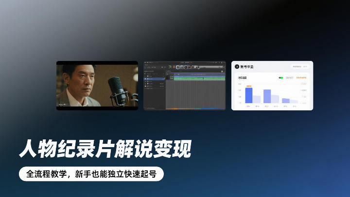 人物纪录片解说变现，全流程教学，新手也能独立快速起号-创业资源网
