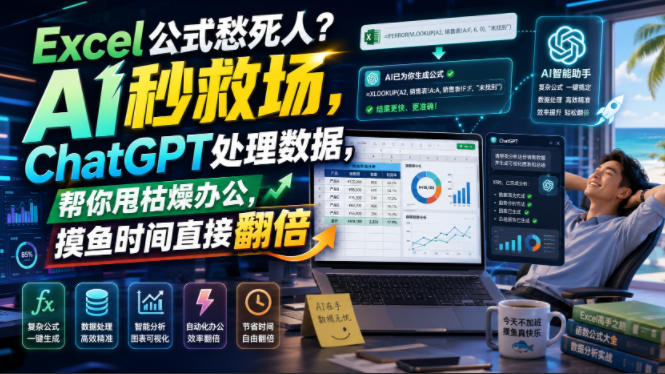 Excel公式愁死人？AI秒救场，ChatGPT处理数据，帮你甩枯燥办公，摸鱼时间直接翻倍【原创双语字幕】-创业资源网