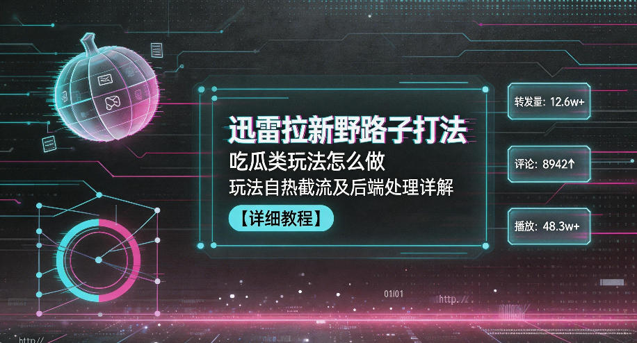 迅雷拉新野路子打法，吃瓜类玩法怎么做，玩法自热截流及后端处理详解-创业资源网