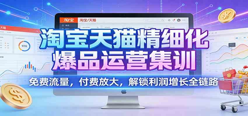 淘宝天猫精细化爆品运营集训:免费流量,付费放大,解锁利润增长全链路-创业资源网
