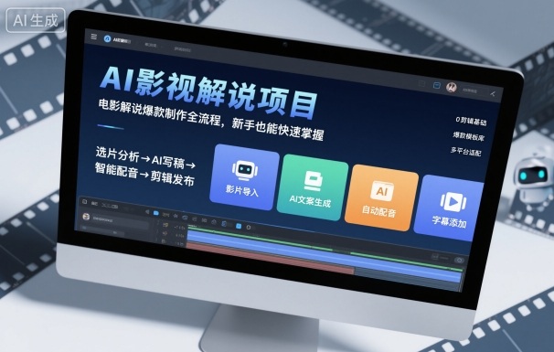 AI影视解说项目,电影解说爆款制作全流程,新手也能快速掌握-创业资源网