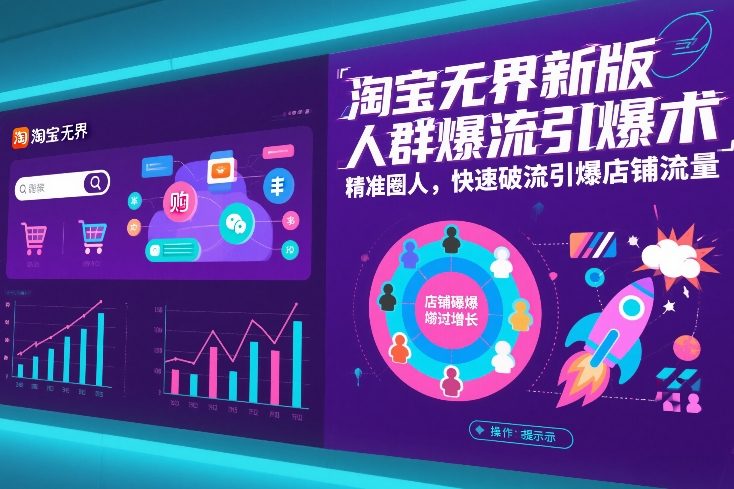 淘宝无界新版人群爆流引爆术，精准圈人，快速破流引爆店铺流量-创业资源网