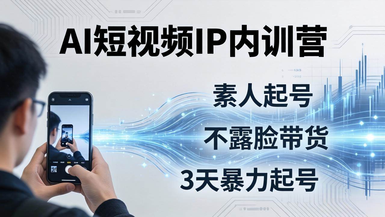 （19208期）2026AI短视频IP内训营-更新：从素人起号到不露脸带货，3天暴力起号全流程拆解-创业资源网