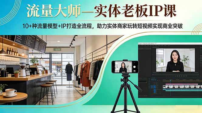 （17638期）流量大师—实体老板IP课：10+种流量模型+IP打造全流程，助力实体商家玩转短视频实现商业突破-创业资源网
