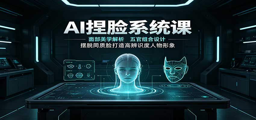 AI捏脸系统课：面部美学解析，五官组合设计，摆脱同质脸打造高辨识度人物形象-创业资源网