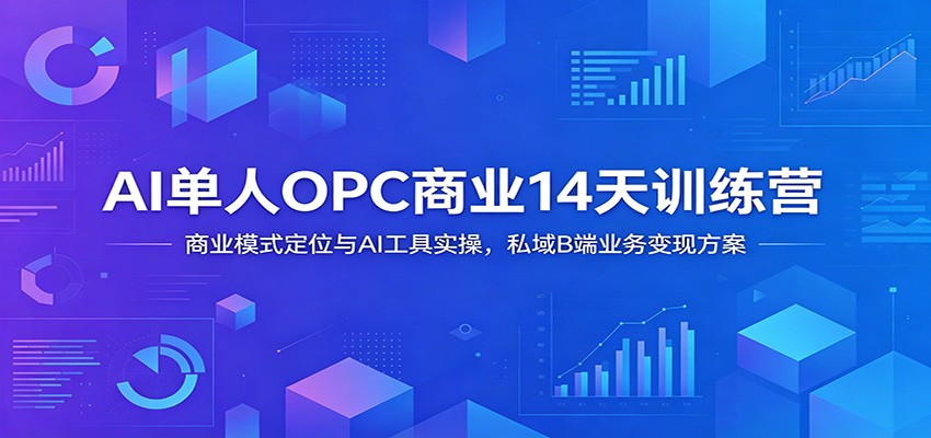AI单人OPC商业14天训练营：商业模式定位与AI工具实操，私域B端业务变现方案-创业资源网
