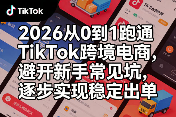 2026从0到1跑通TikTok跨境电商，避开新手常见坑，逐步实现稳定出单-创业资源网