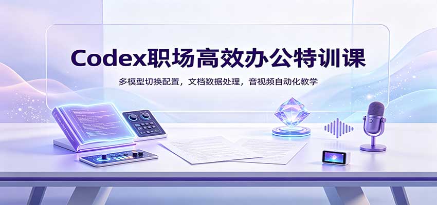 Codex职场高效办公特训课：多模型切换配置，文档数据处理，音视频自动化教学-创业资源网