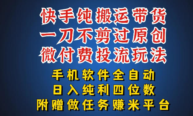 最新黑科技快手搬运带货方法，手机就能操作，轻松带你日入四位数【揭秘】-创业资源网