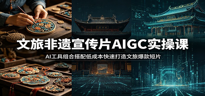 文旅非遗宣传片AIGC实操课：AI工具组合搭配低成本快速打造文旅爆款短片-创业资源网
