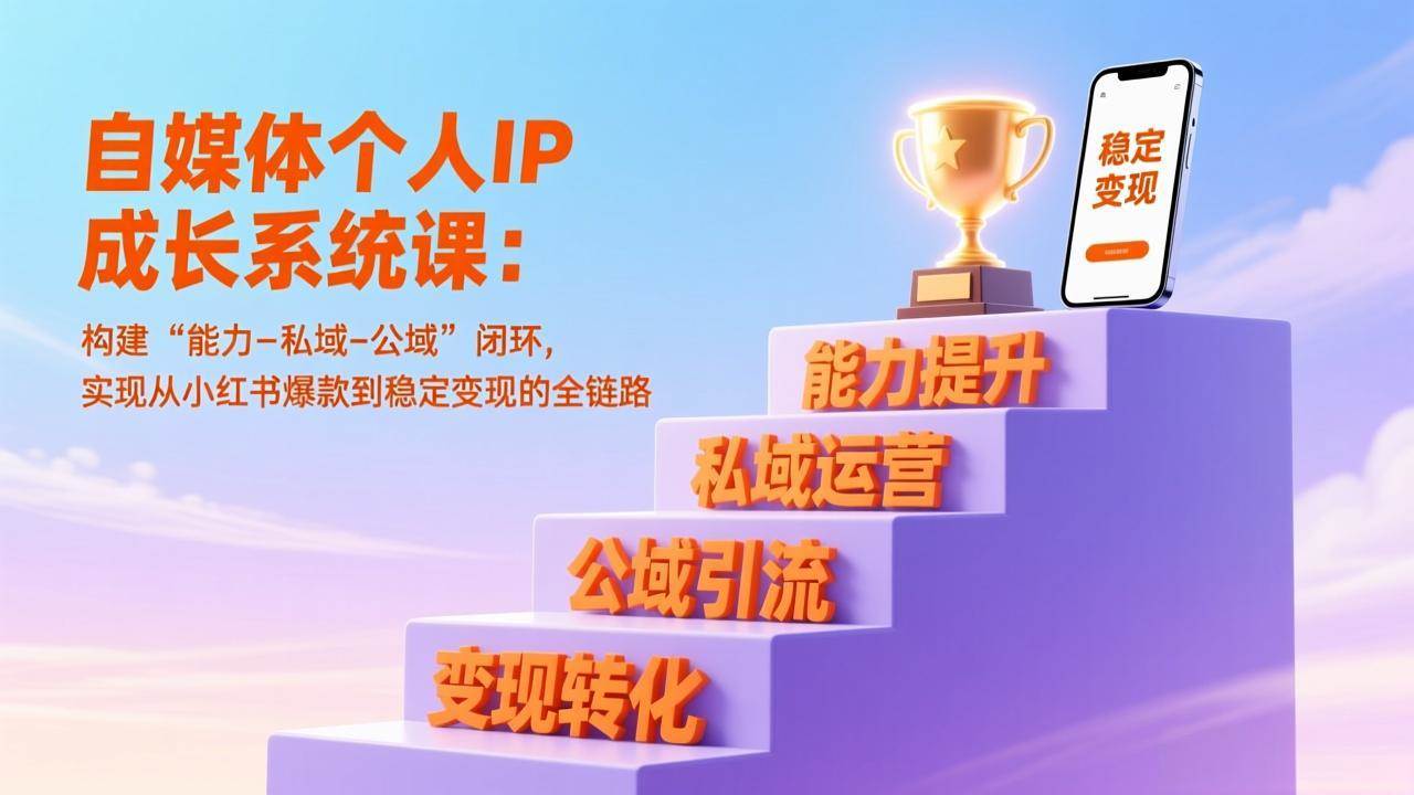 (17192期)自媒体个人IP成长系统课:构建“能力-私域-公域”闭环,实现从小红书爆款到稳定变现的全链路-创业资源网