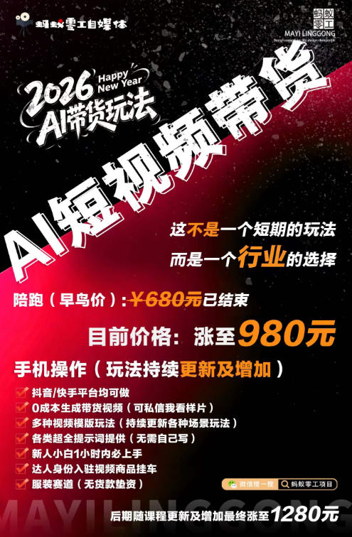AI短视频带货，靠AI生成短视频，分发到抖音快手平台，多种模版提示词提供，单条视频1k+收益-创业资源网
