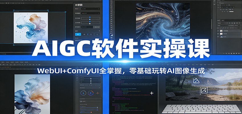 AIGC软件实操课：WebUI+ComfyUI全掌握，零基础玩转AI图像生成-创业资源网