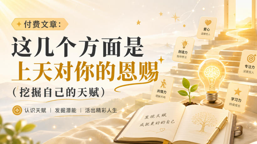 付费文章：这几个方面是上天对你的恩赐（挖掘自己的天赋）-创业资源网