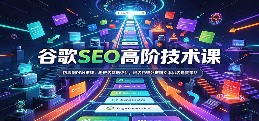 谷歌SEO高阶技术课:防检测PBN搭建,老域名筛选评估,域名托管外链锚文本排名运营策略-创业资源网