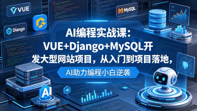 AI编程实战课：VUE+Django+MySQL开发大型网站项目，从入门到项目落地，AI助力编程小白逆袭-创业资源网