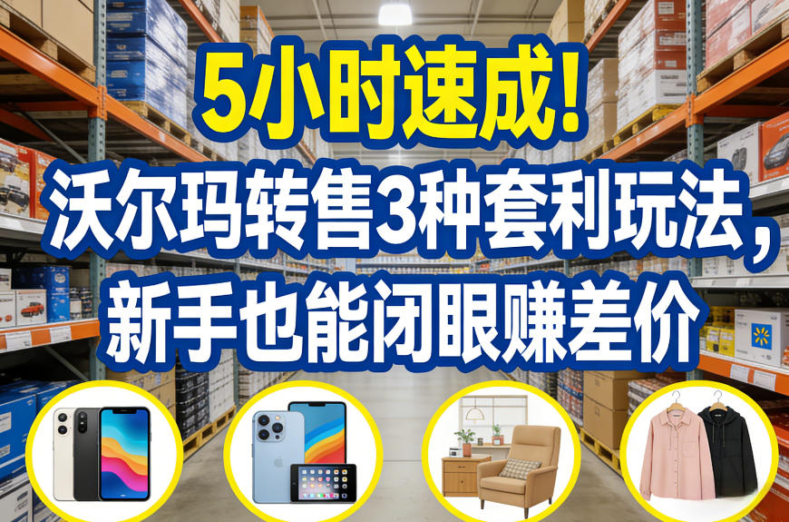 5小时速成！沃尔玛转售3种套利玩法，新手也能闭眼賺差价-创业资源网