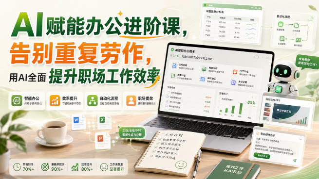 AI赋能办公进阶课，告别重复劳作，用AI全面提升职场工作效率-创业资源网