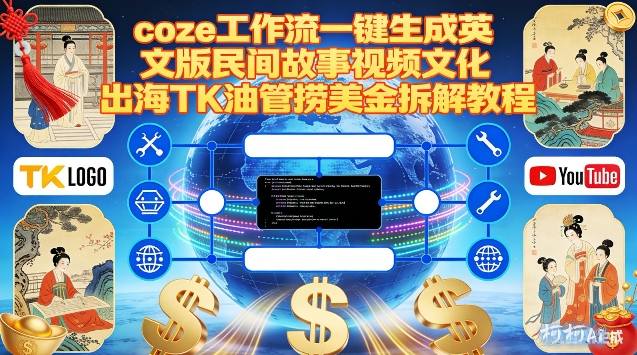 Coze扣子工作流一键生成英文版民间故事视频，文化出海TK油管捞美金拆解教程-创业资源网