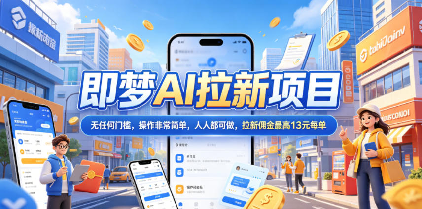 2026年即梦AI拉新项目最新玩法，无任何门槛，操作非常简单，人人都可做，拉新佣金最高13米每单（更新08月07日）-创业资源网