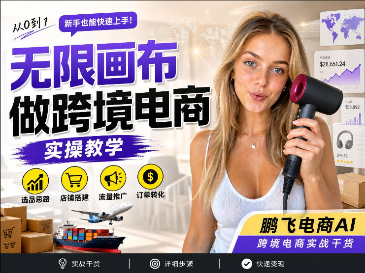 【跨境电商必备】AI无线画布制作商品宣传视频，四步搞定，无线画布工作流，操作简单好上手-创业资源网
