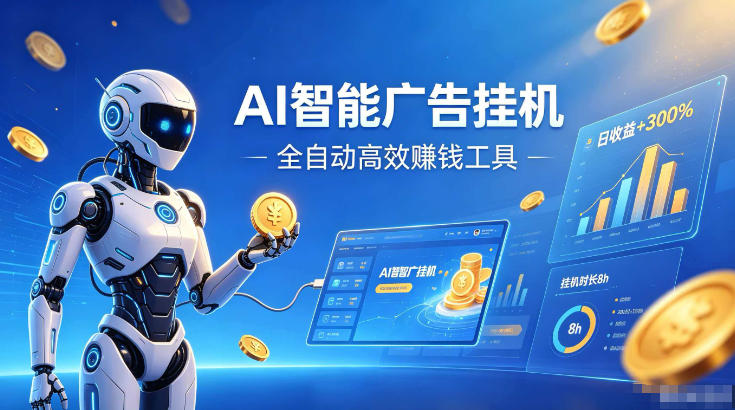 AI智能广告挂G,在家自动賺收益,全程无需人工操作、不用直播、不用拉人【揭秘】-创业资源网